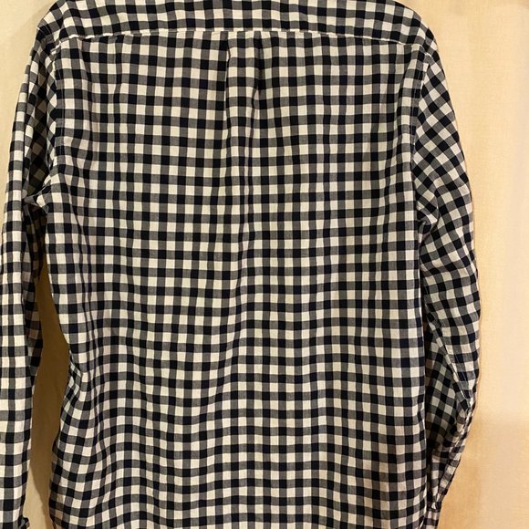 J Crew Navy Check , Large Slim Untucked - Picture 3 of 3